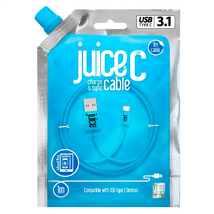 Juice Type C 1m Charging Cable Aqua