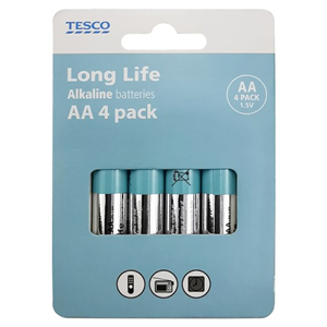 Tesco Long Life Aa 4 Pack