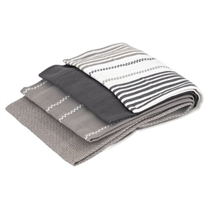 Tesco Grey Dobby Tea Towel 4 Pack