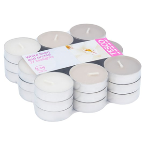 Tesco White Linen & Orchid 27Pack Tealights