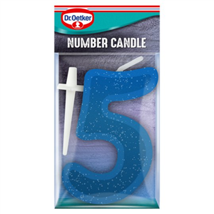 Dr. Oetker Number 5 Multicoloured Candle