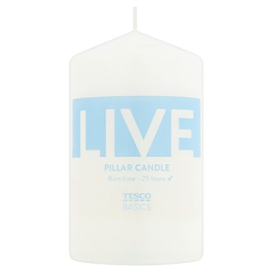 Small Unfragranced Pillar Candle - White