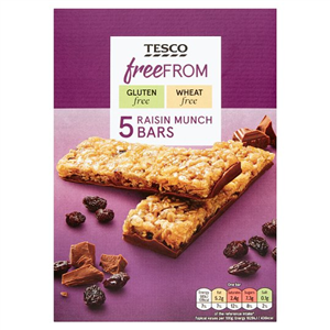 Tesco Free From 5 Raisin Munch Bars 160G