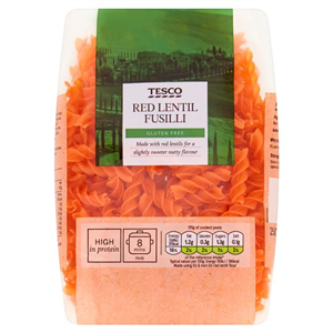 Tesco Red Lentil Fusilli Pasta Gluten Free 250G