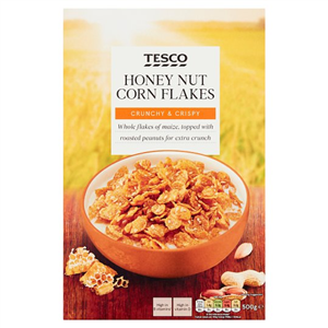Tesco Honey Nut Corn Flakes Cereal 500G