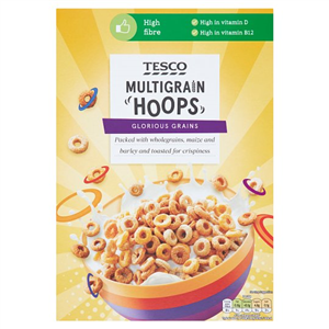 Tesco Multigrain Hoops Cereal 375G