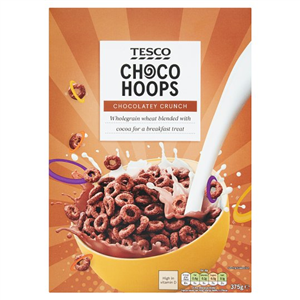 Tesco Choco Hoops Cereal 375G