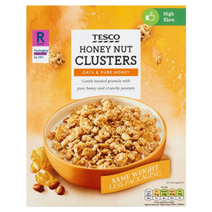 Tesco Honey Nut Clusters Cereal 500G