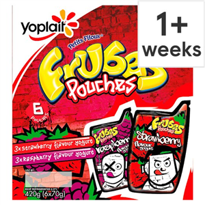 Frubes Strawberry & Raspberry Yogurt Pouches 6 X70g