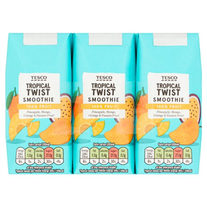 Tesco Tropical Twist Smoothie 3X200ml