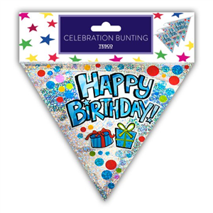 Tesco Happy Birthday Bunting Blue