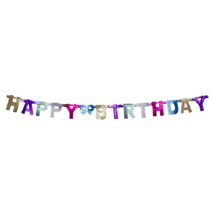 Giant Happy Birthday Die Cut Foil Bunting