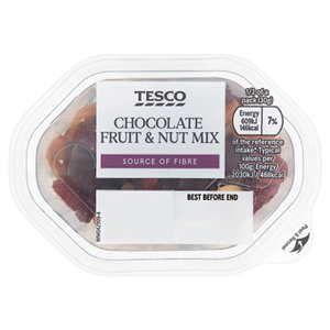 Tesco Chocolate Fruit & Nut Mix Snack Pack 60G