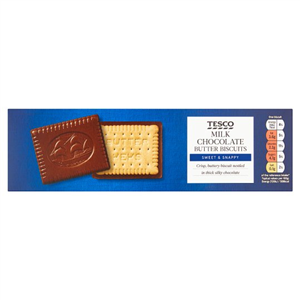 Tesco Milk Chocolate Butter Biscuits 125G