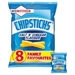 Walkers Chipsticks Salt & Vinegar Snacks 8 X17g