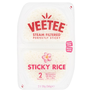 Veetee Heat Eat Sticky Rice Pots 2X130g