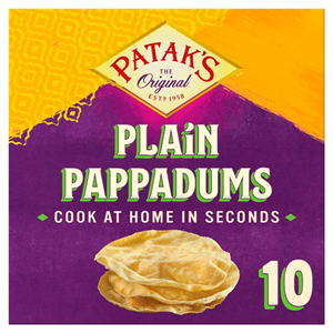 Pataks Plain Pappadums 10 Pack 100g